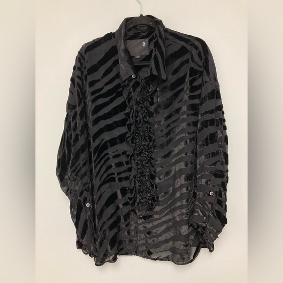 R13 Womens Oversized drop neck tuxedo Shirt. Size small - Picture 2 of 6